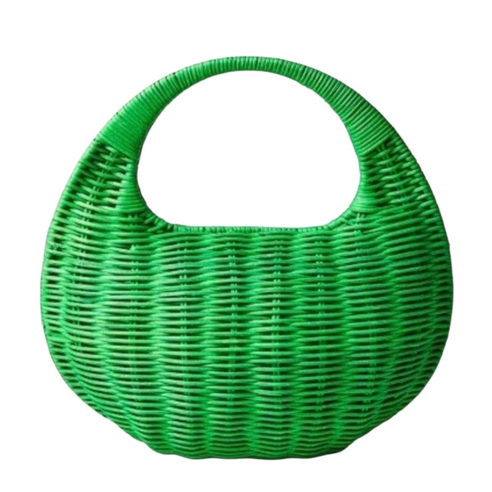New Kate Spade x Target Crescent Green Wicker Bag Collab Resort Wedding Cruise